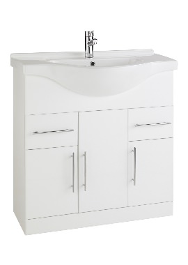 Impakt Luxury Modern White Bathroom Cabinets with basin Vanity Units